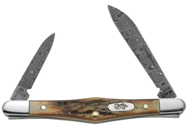 Case Dqamascus Stag Tuxedo Knives 6086