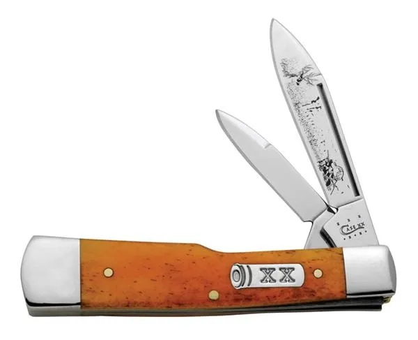 Case Sm Persimmon Orange Gunstock Knives 6360