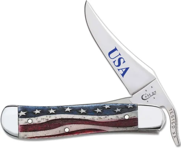Case Star Spangled - Embellished Smooth Natural Bone RussLock® (61953L SS) Knives 64133
