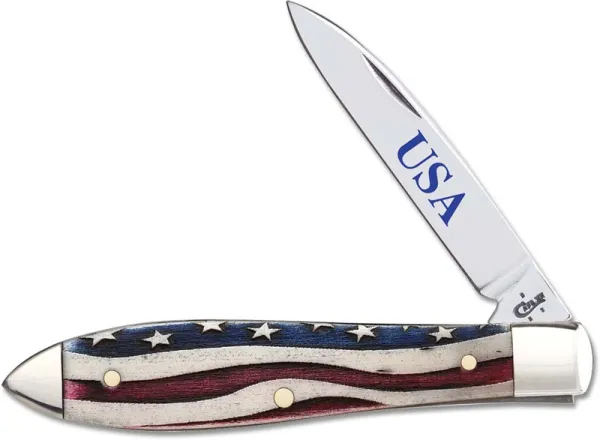 Case Patriotic Sm Nat Bn Tear Drop Knives 64137