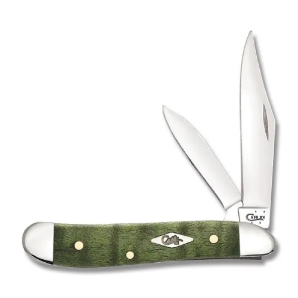 Case Green Curly Maple Peanut Knives 65564