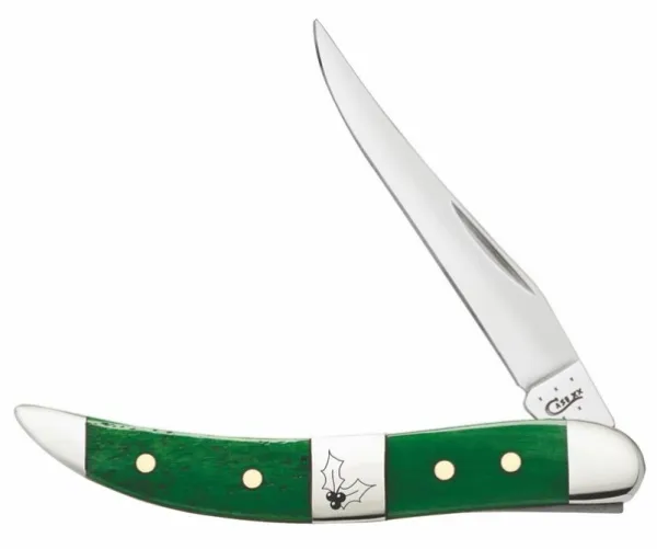 Case Sm Grn Sm Tooth W- Mistletoe Knives 65583