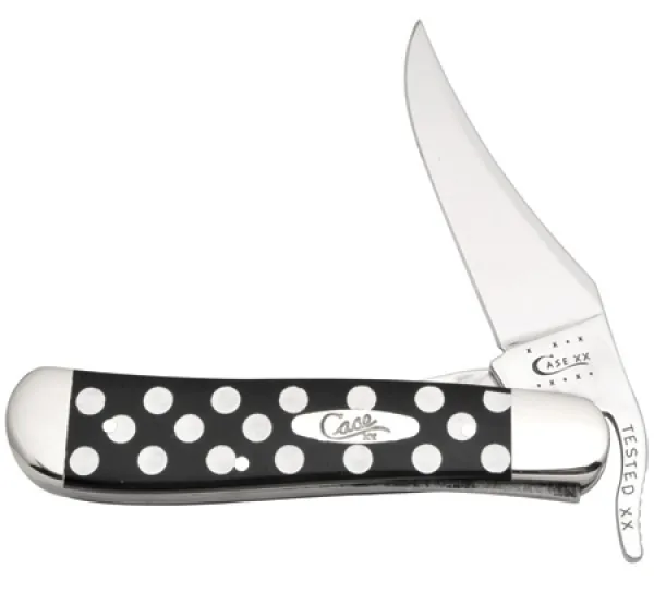 Case Blk-white Polka Dot Russlock Knives 6834