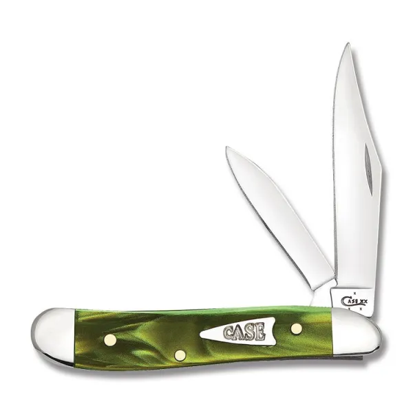 Case Sm Grn Smoke Kirinite Peanut Knives 68872