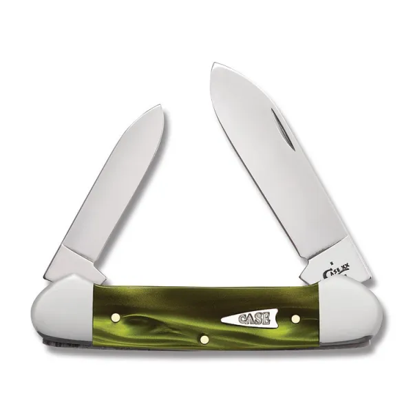 Case Sm Grn Smoke Kirinite Canoe Knives 68876