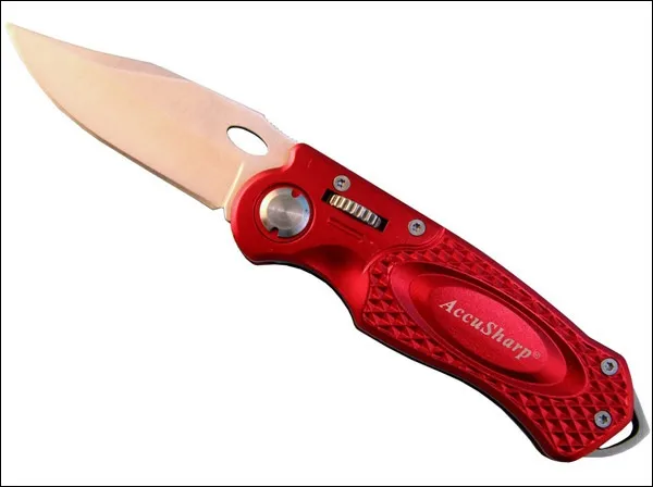 AccuSharp 702C Red Sport Knife Carabiner-Clip 8 Inch