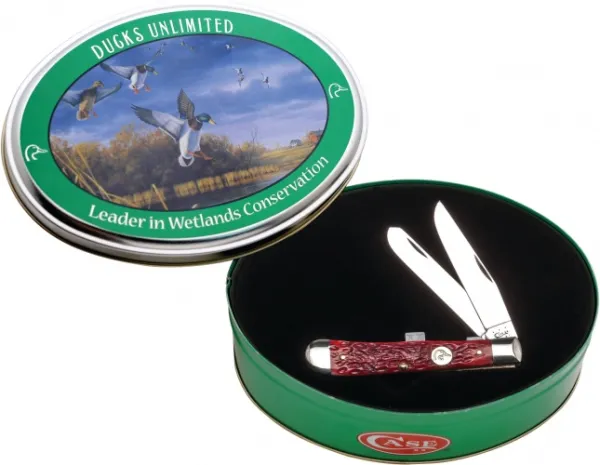Case Du Red Bone Trapper-gift Tin Knives 7112