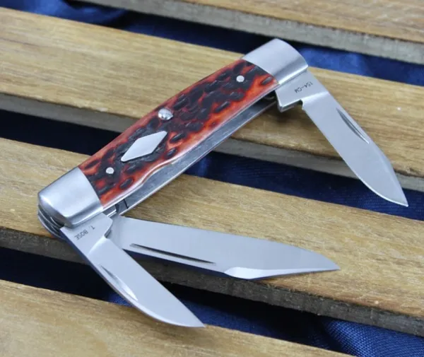 Case Tb Peach Jig Chsnt Bn Cattle Knives 7223