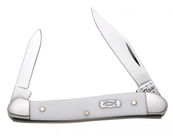 Case Ichthus Wht Syn Mini Copperhd Knives 7256