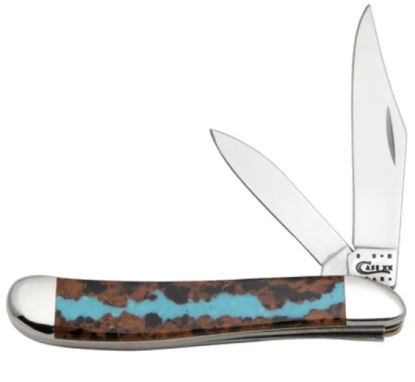 Case Exotic Veined Turq Peanut Knives 7265