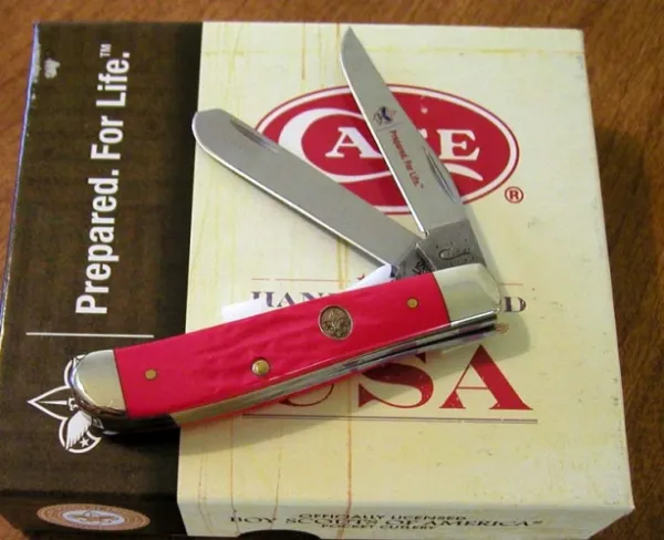 Case Bsa Rough Red Delrin Mini Trap Knives 7998