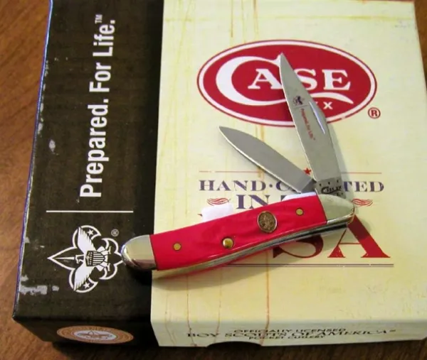 Case Bsa Rough Red Delrin Peanut Knives 8006