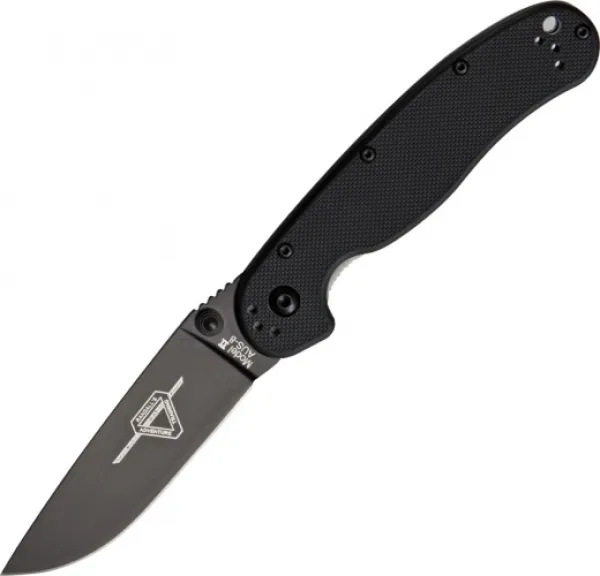 Ontario Rat Ii Black Handle Black Blad knives 8861