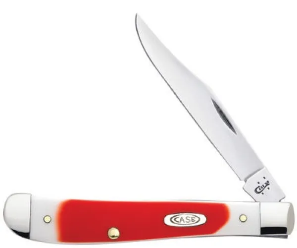 Case Red Over Wh Syn Slimln Trapper Knives 9998