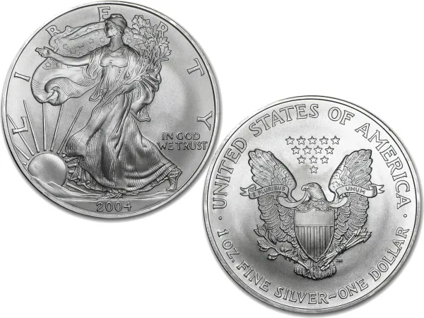 2004 1 oz Silver American Eagle Coin - 20 Pack AMERICAN_2004_SILVER_EAGLE_1_OZ_20PK