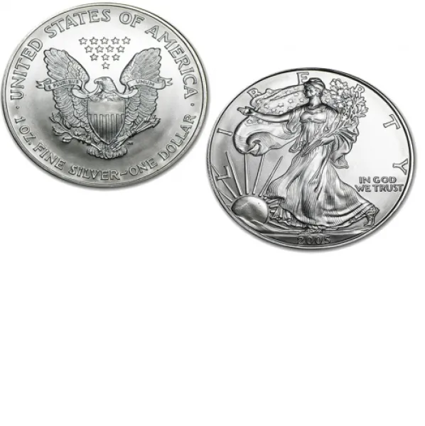2005 1 oz Silver American Eagle Coin in Capsule AMERICAN_2005_SILVER_EAGLE_1_OZ_IN_CAPSULE
