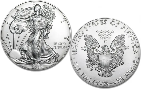 2015 1 oz Silver American Eagle Coins - 5 Pieces AMERICAN_2015_SILVER_EAGLE_1_OZ_5PC
