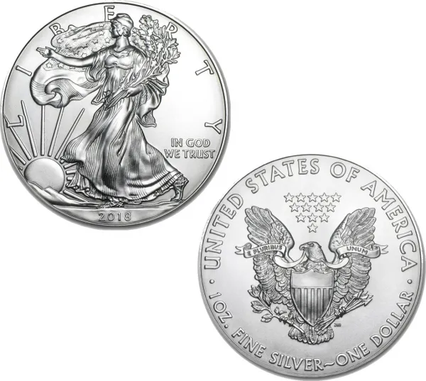 2018 Canadian Silver Maple Leaf 1 oz .9999 Fine AMERICAN_2018_SILVER_EAGLE_1_OZ