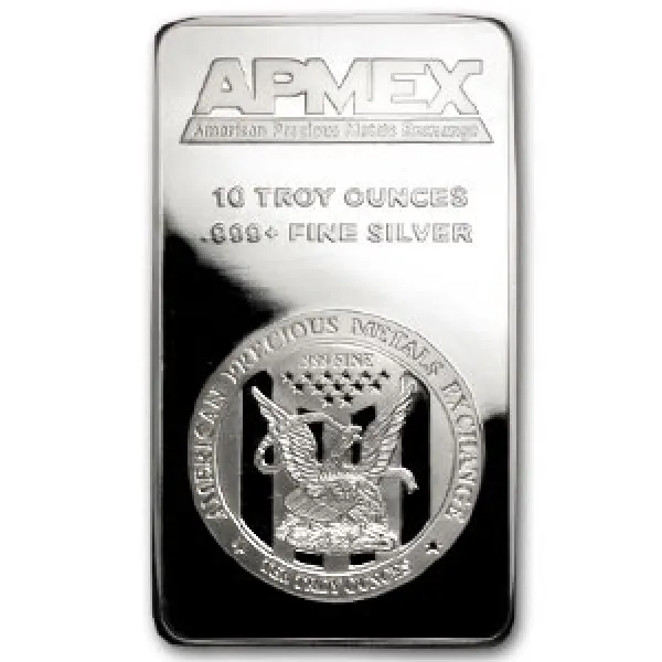 APMEX 10 oz Silver Bar .999 Fine APMEX_SILVER_BAR_10_OZ