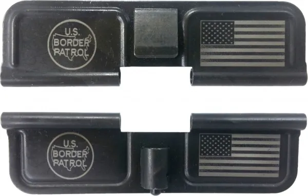 Double Sided Border Patrol USA AR-15 Laser Engraved Ejection Port Dust Cover AR15_EJECTION_PORT_COVER_BORDER_PATROL_USA_DOUBLE_SIDED