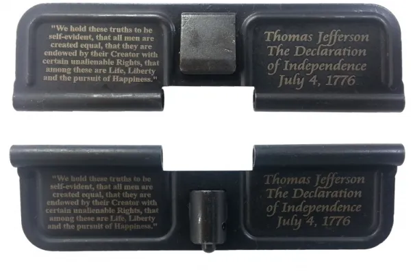 Double Sided Declaration of Independence AR-15 Laser Engraved Ejection Port Dust Cover AR15_EJECTION_PORT_COVER_DECLARATION_OF_INDEPENDENCE_DOUBLE_SIDED