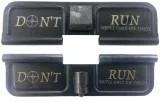 Double Sided Don't Run AR-15 Laser Engraved Ejection Port Dust Cover