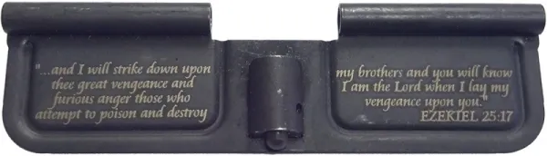 Ezekiel 25:17 Brother's Keeper AR-15 Laser Engraved Ejection Port Dust Cover AR15_EJECTION_PORT_COVER_EZEKIEL_25-17