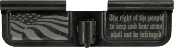 2nd Amendment American Flag AR-15 Laser Engraved Ejection Port Dust Cover AR15_EJECTION_PORT_COVER_FLAG_WAVING_2ND