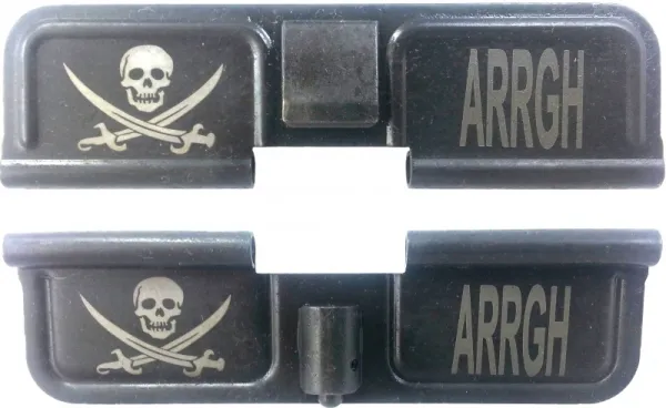 Double Sided Pirate - Arrgh AR-15 Laser Engraved Ejection Port Dust Cover AR15_EJECTION_PORT_COVER_PIRATE_ARRGH_DOUBLE_SIDED