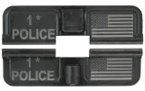 Double Sided 1* Police / USA Flag AR-15 Laser Engraved Ejection Port Dust Cover