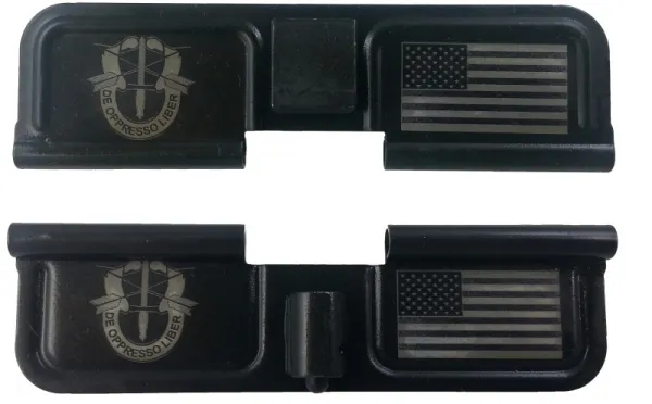 Double Sided Special Forces - USA Flag AR-15 Laser Engraved Ejection Port Dust Cover AR15_EJECTION_PORT_COVER_SPECIAL_FORCES_USA_FLAG_DOUBLE_SIDED