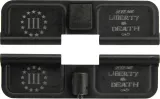 Double Sided Three Percenter Give me Liberty or Death AR-15 Laser Engraved Ejection Port Dust Cover