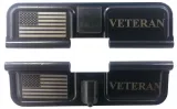 Double Sided USA Flag and Veteran AR-15 Laser Engraved Ejection Port Dust Cover