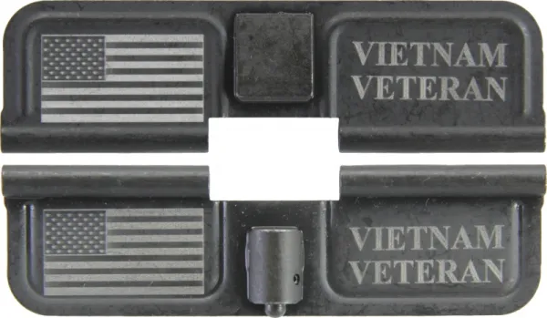Double Sided Vietnam Veteran - USA Flag AR-15 Laser Engraved Ejection Port Dust Cover AR15_EJECTION_PORT_COVER_VIETNAM_VETERAN_USA_FLAG_DOUBLE_SIDED