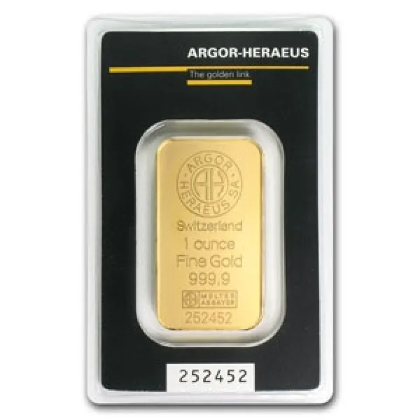 Argor-Heraeus 1 oz Gold Bar .9999 Fine (In Assay) ARGOR_HERAEUS_1_OZ_GOLD