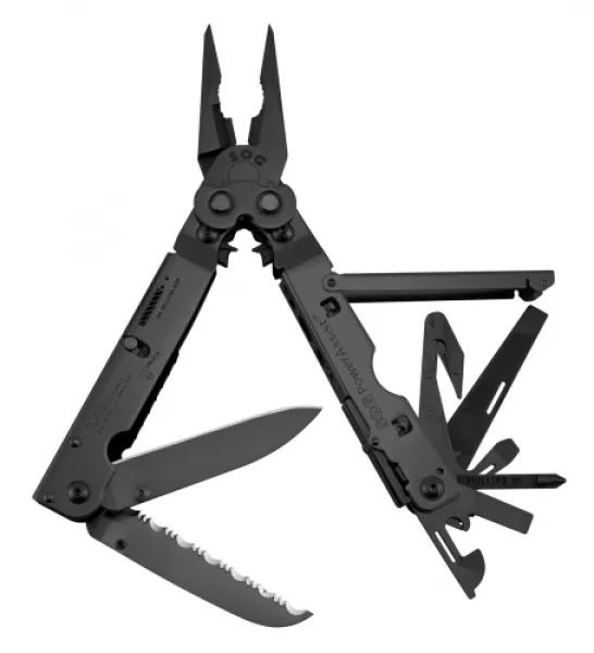 SOG Powerassist Blk Ox Leather Sh knives B66-L