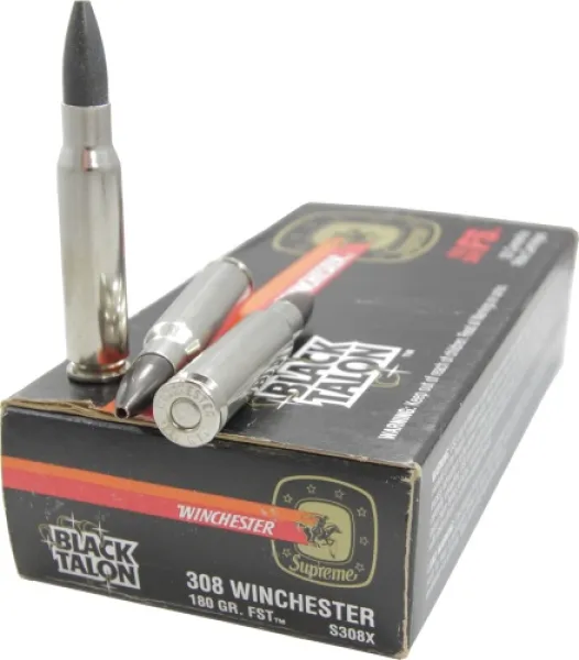 Black Talon 308 Winchester 180 Gr. FST Rifle Ammo S308X - 20 Rounds BLACK_TALON_308WIN_20_ROUND