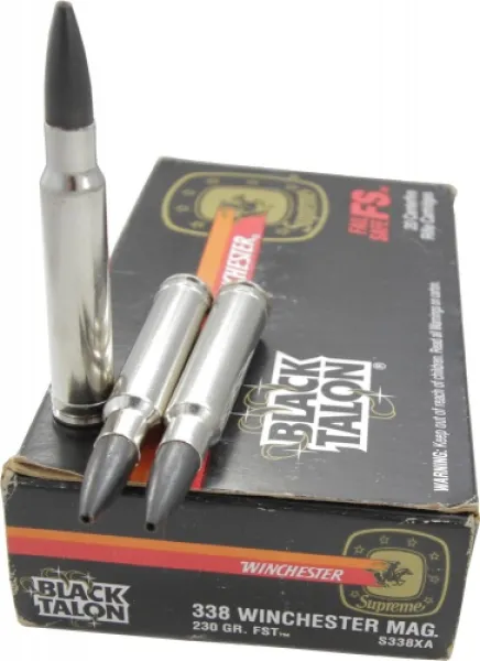 Black Talon 338 Winchester Magnum 230 Gr. FST Rifle Ammo S338XA - 20 Rounds BLACK_TALON_338WIN_MAG_20_ROUND
