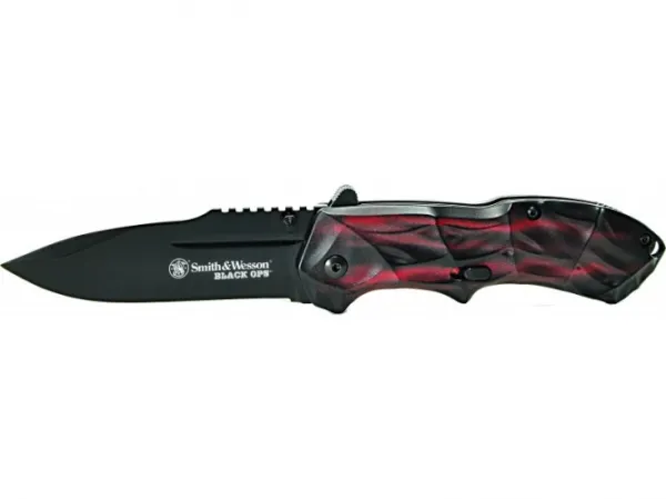 Smith and Wesson Black Ops 3 W-red Hndl-drop Pt Knives BLOP3R