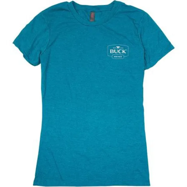 Buck Womens Crew Neck Tee Teal XXL knives BU10718