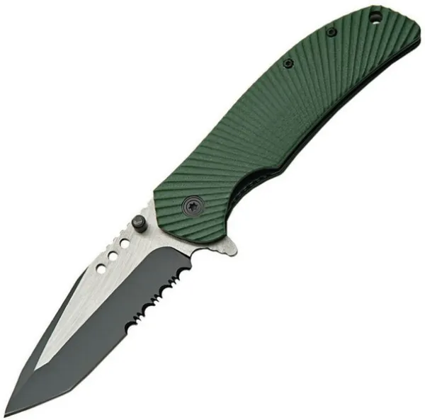China Made Military Linerlock Green A-O knives CN300293GN