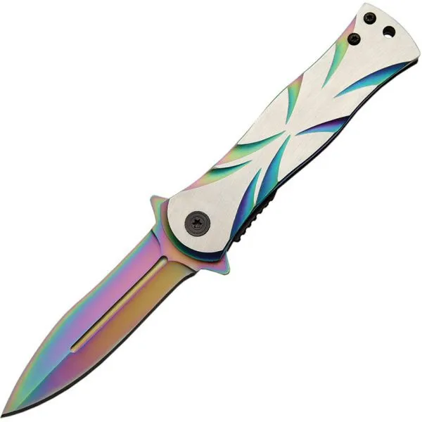 China Made Rainbow Diamond Linerlock knives CN300317