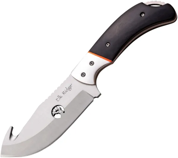 Elk Ridge Fixed Blade Guthook Black knives ER554HBW