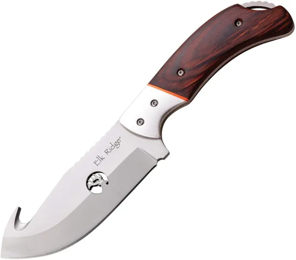 Elk Ridge Fixed Blade Guthook Brown knives ER554HWD