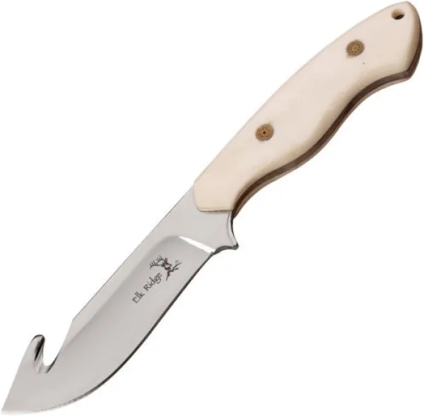 Elk Ridge Fixed Blade Guthook White Bone knives ER563BN