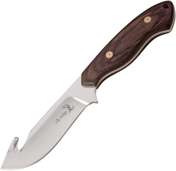Elk Ridge Fixed Blade Guthook Pakkawood knives ER563PW