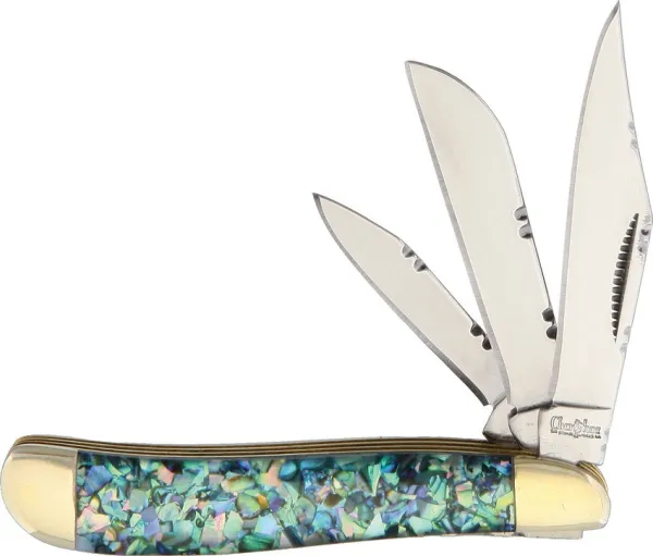 Frost Cutlery Peanut Green Abalone knives FCSW1073ABG