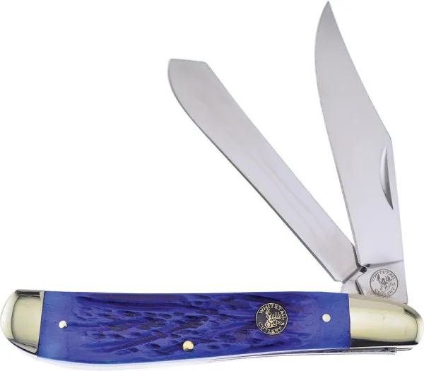 Frost Cutlery Dog Leg Trapper Blue Bone knives FWT602BLJB
