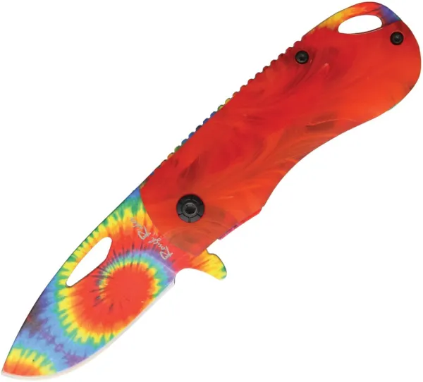 Rough Ryder Orange Tie Dyed Folder knives RR1556