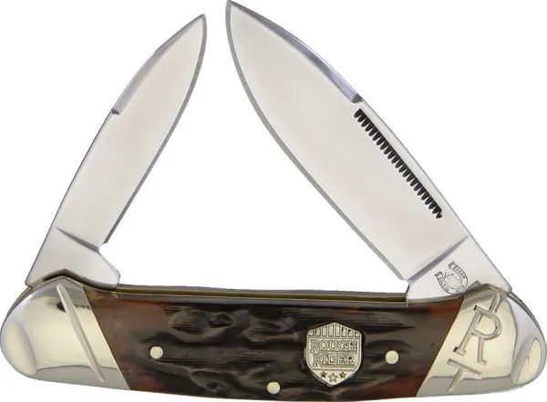Rough Ryder Canoe Brown Stag Bone knives RR1793